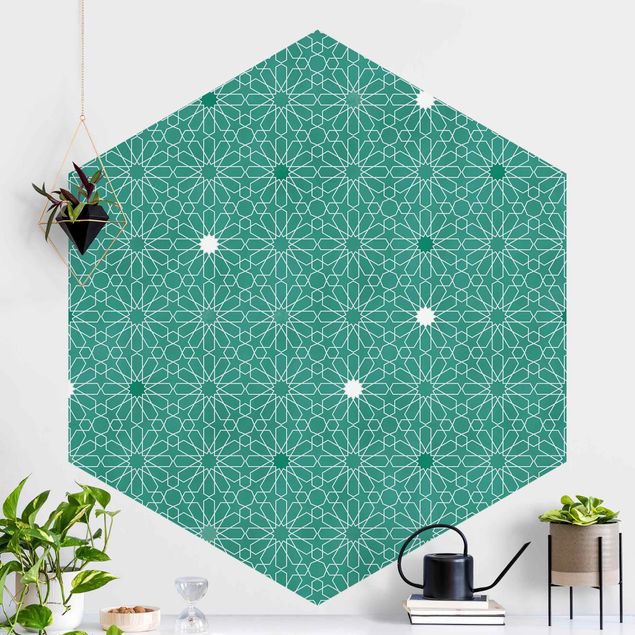 papel de parede geometria Moroccan Stars Pattern
