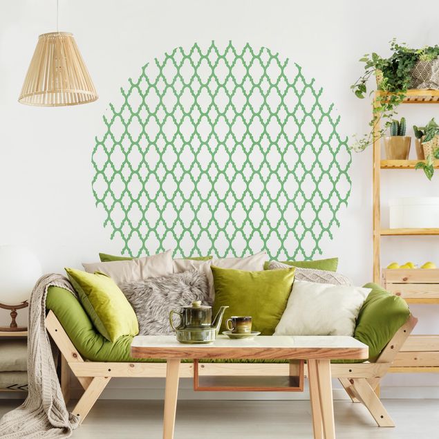 Papel de parede ornamental Moroccan Honeycomb Line Pattern