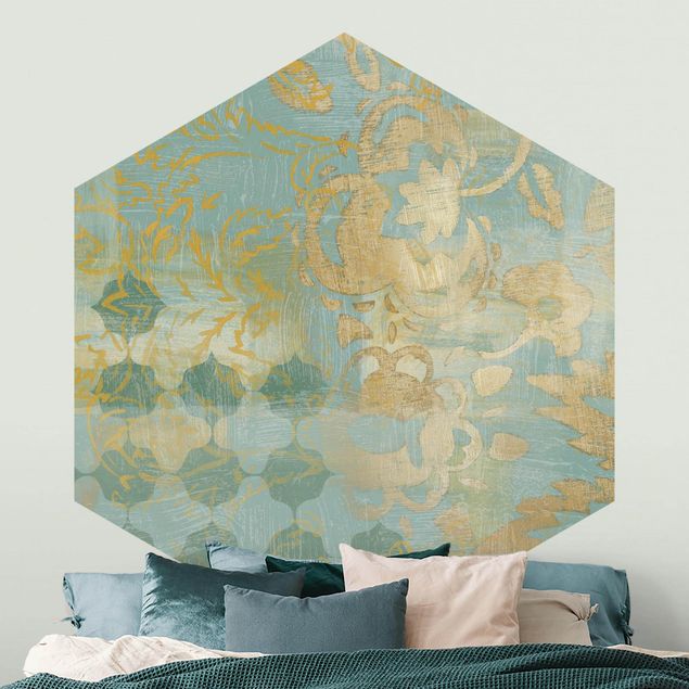 decoraçao cozinha Moroccan Collage In Gold And Turquoise II