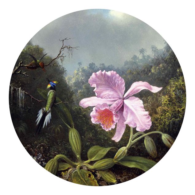 Quadros por movimento artístico Martin Johnson Heade - Still Life With An Orchid And A Pair Of Hummingbirds