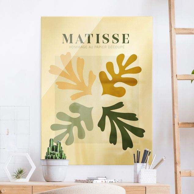 Quadros em vidro abstratos Matisse Interpretation - Leaves
