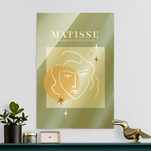 Quadros em vidro abstratos Matisse Interpretation - Face And Stars