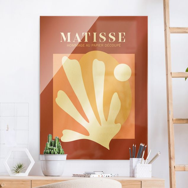 Quadros em vidro abstratos Matisse Interpretation - Combination Red