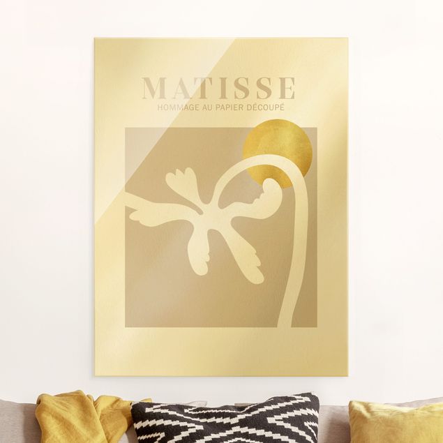 Quadros em vidro abstratos Matisse Interpretation - Palm Tree And Sun