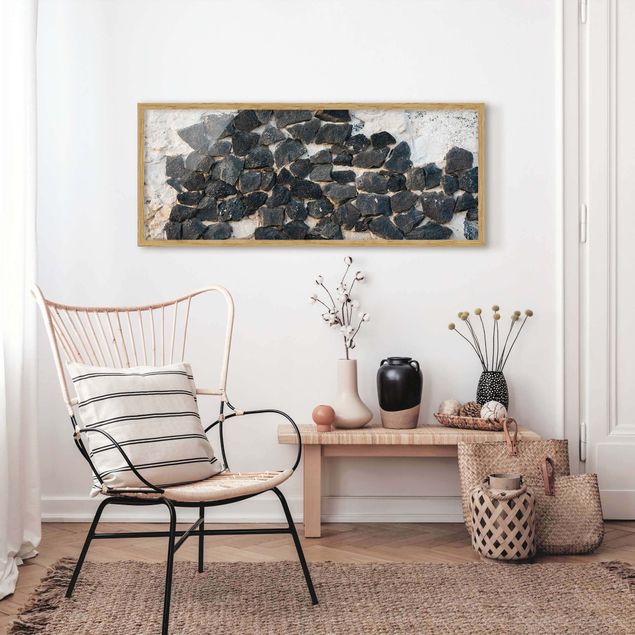 quadros decorativos para sala modernos Wall With Black Stones