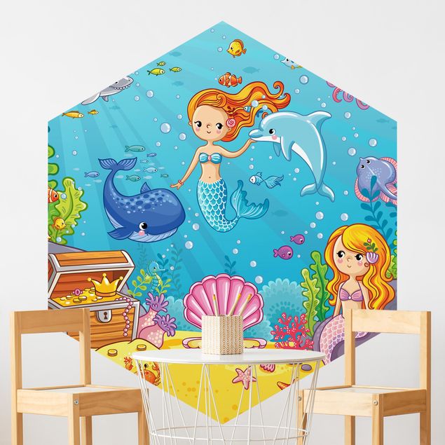 decoração quarto bebé Mermaid Underwater World