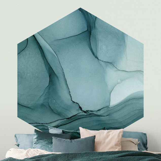 papel de parede para quarto de casal moderno Mottled Blue Spruce