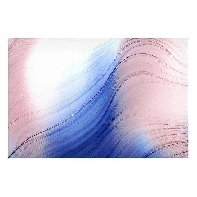 Quadros abstratos Mottled Colours Blue With Light Pink