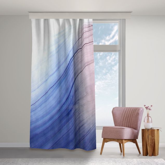 Cortinas modernas Mottled Colours Blue With Light Pink