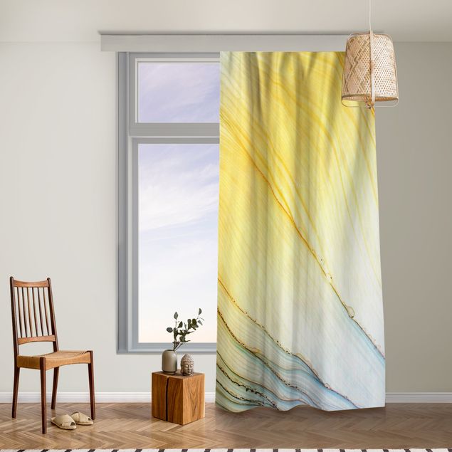 Cortinas degradê Mottled Colours In Honey Yellow