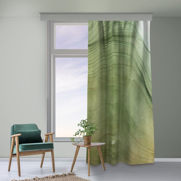 Cortinas degradê Mottled Green With Honey Yellow