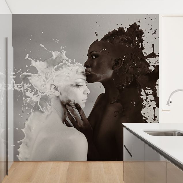 decoraçao para parede de cozinha Milk & Coffee Kiss