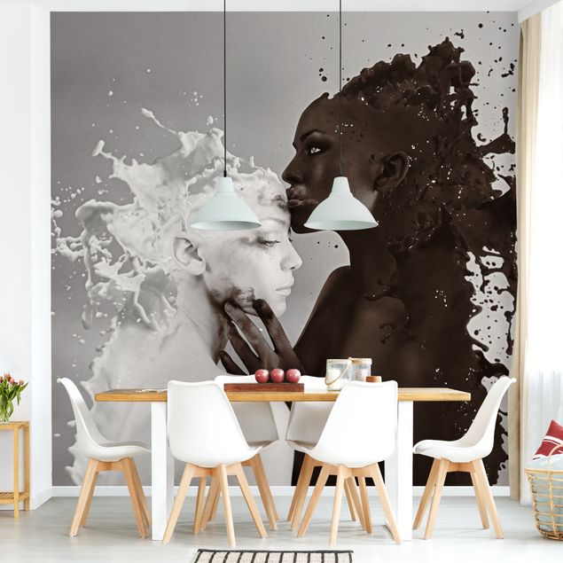 papel de parede para quarto de casal moderno Milk & Coffee Kiss