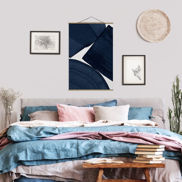 quadros modernos para quarto de casal Minimalistic Painting Blue