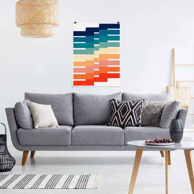 Posters abstratos Modern Rainbow Geometry