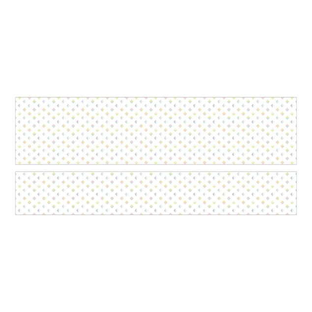 Papel autocolante para móveis Cama Malm IKEA Pastel Triangles