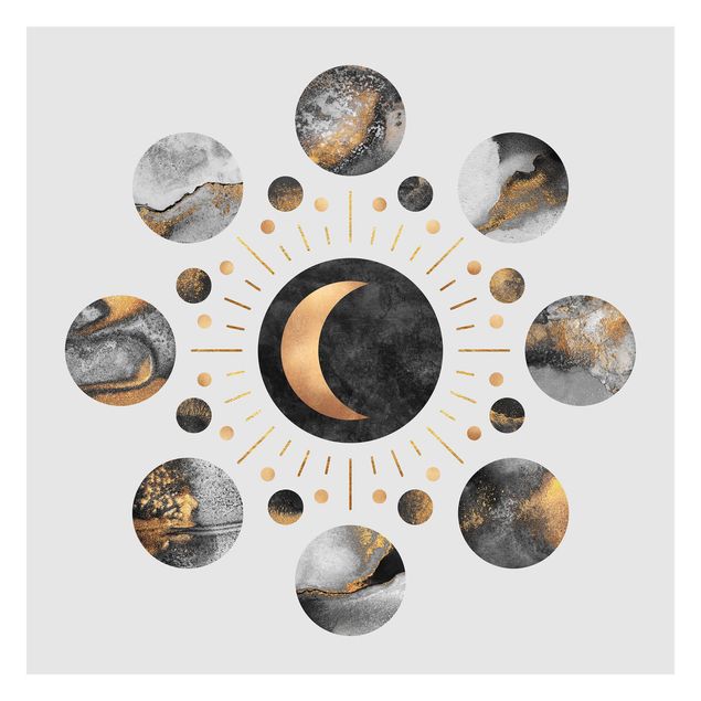 Mural de parede Moon Phases Abstract Gold
