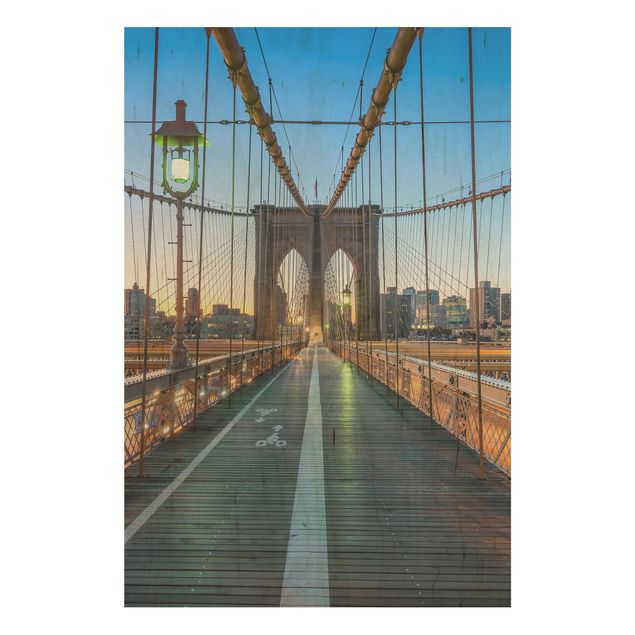 quadros para parede Dawn On The Brooklyn Bridge