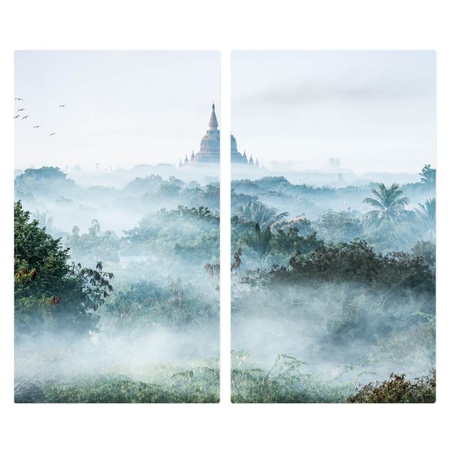 Tampa para fogão Morning Fog Over The Jungle Of Bagan