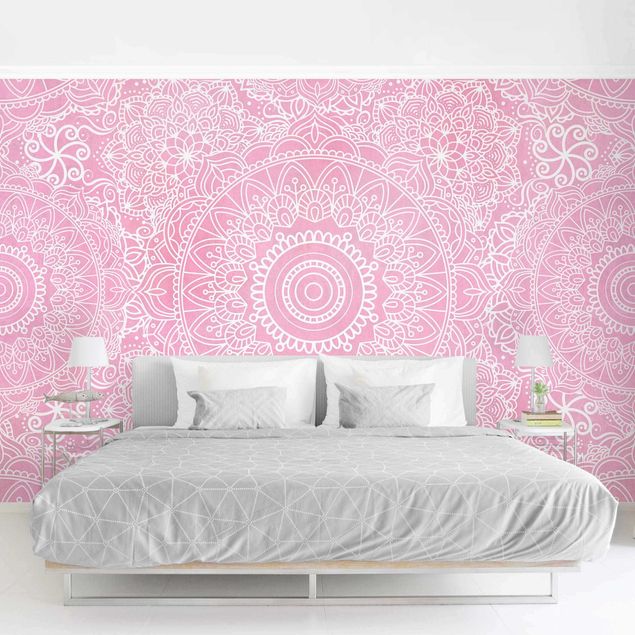 decoraçao para parede de cozinha Pattern Mandala Light Pink
