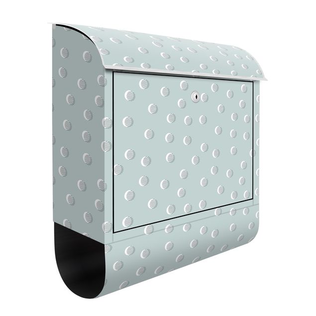 Caixa de correio cinza Pattern With Dots And Circles On Bluish Grey