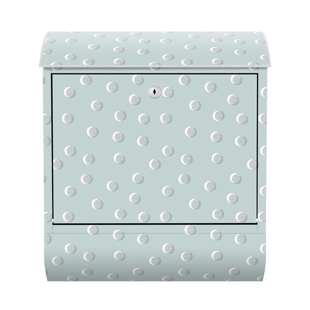 Caixas de correio em azul Pattern With Dots And Circles On Bluish Grey