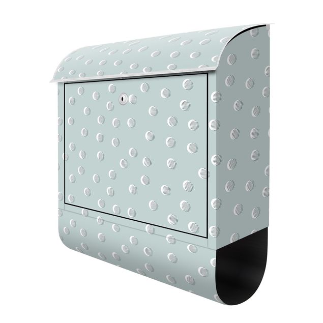 caixas de correio Pattern With Dots And Circles On Bluish Grey