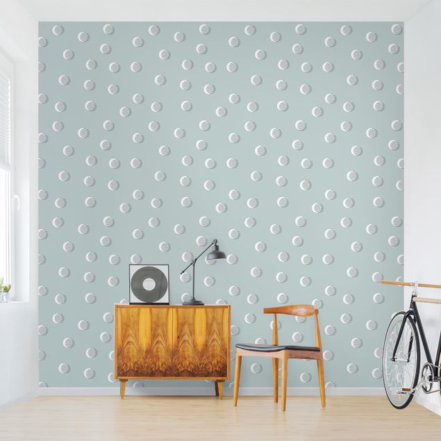 decoraçao para parede de cozinha Pattern With Dots And Circles On Bluish Grey