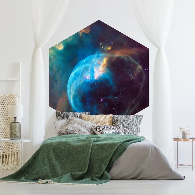 Papel de parede hexagonal NASA Picture Bubble Nebula
