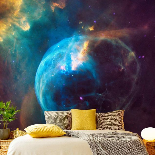 papel de parede moderno para sala NASA Picture Bubble Nebula