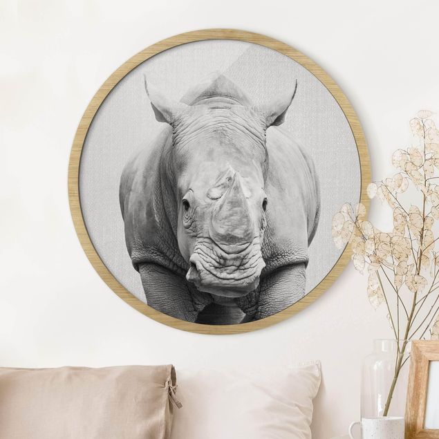 decoração para quartos infantis Rhinoceros Nora Black And White