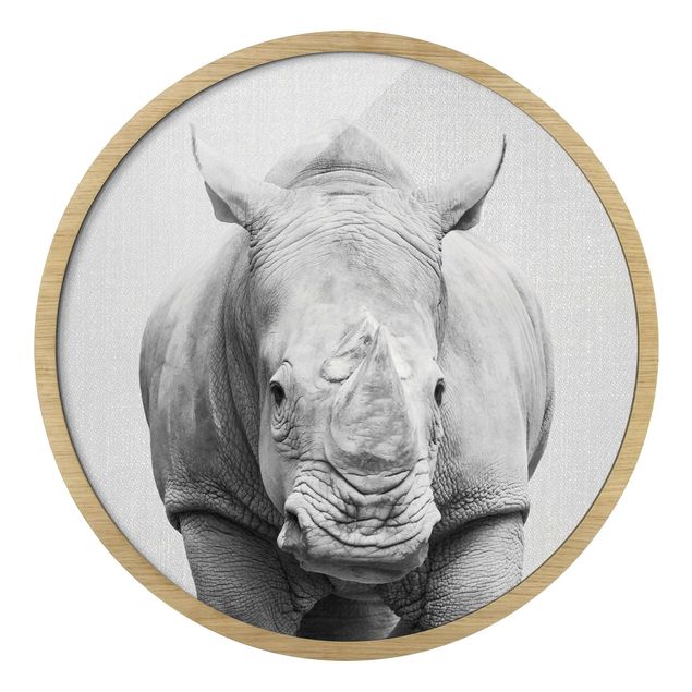 quadros em preto e branco Rhinoceros Nora Black And White