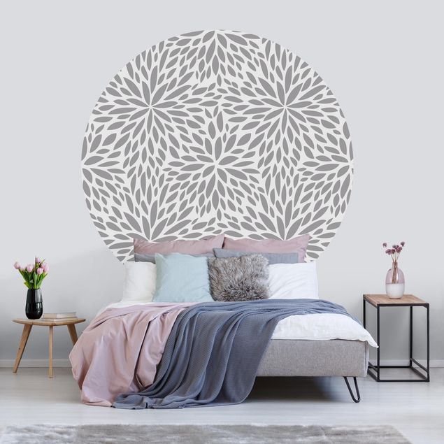 Papel de parede padrões Natural Pattern Flowers In Grey