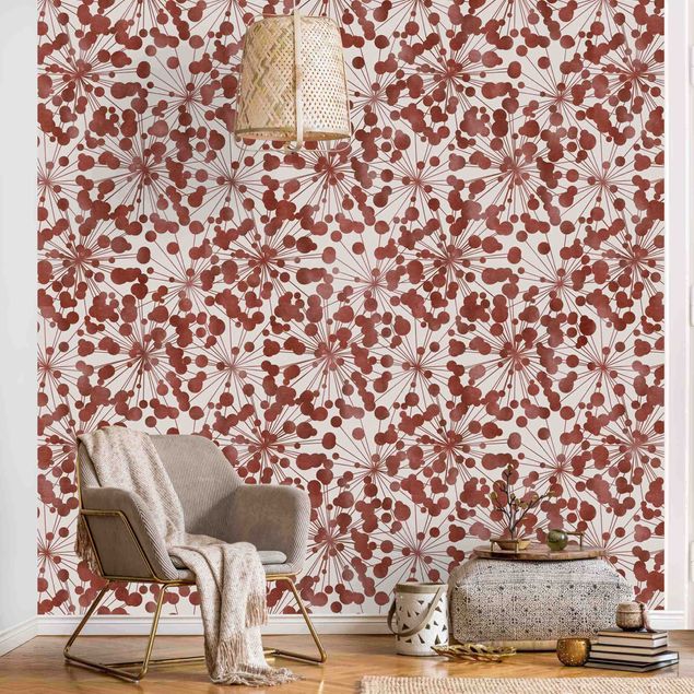 papel de parede moderno para sala Natural Pattern Dandelion With Dots Copper