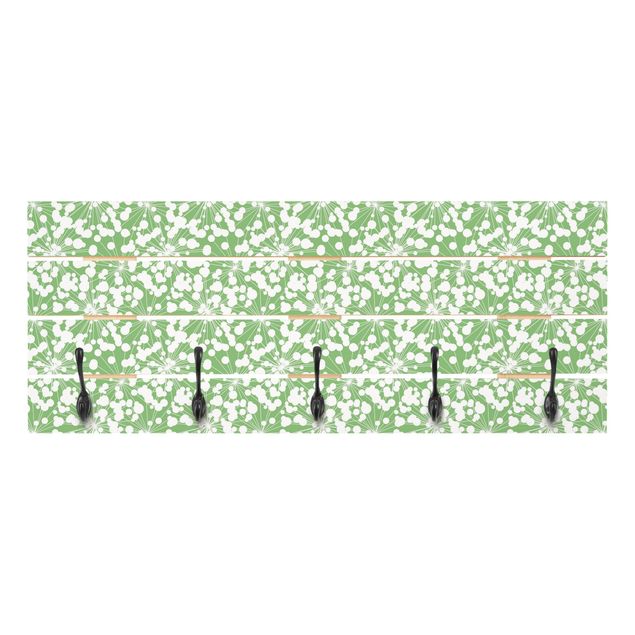 Cabides de parede em verde Natural Pattern Dandelion With Dots In Front Of Green