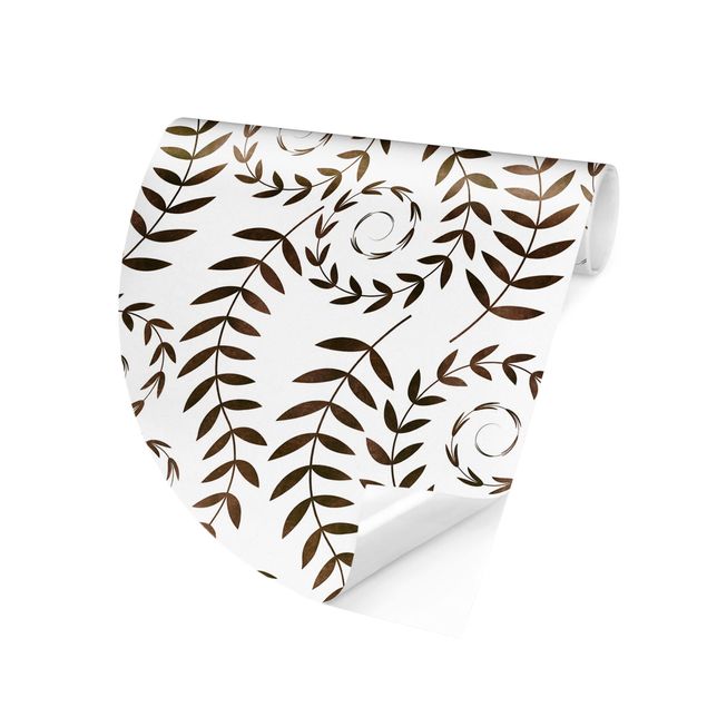 papel de parede moderno Natural Pattern Tendrils In Brown