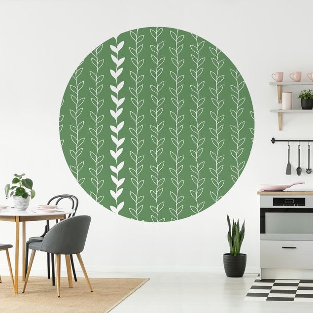 Papel de parede padrões Natural Pattern Tendril Lines On Green
