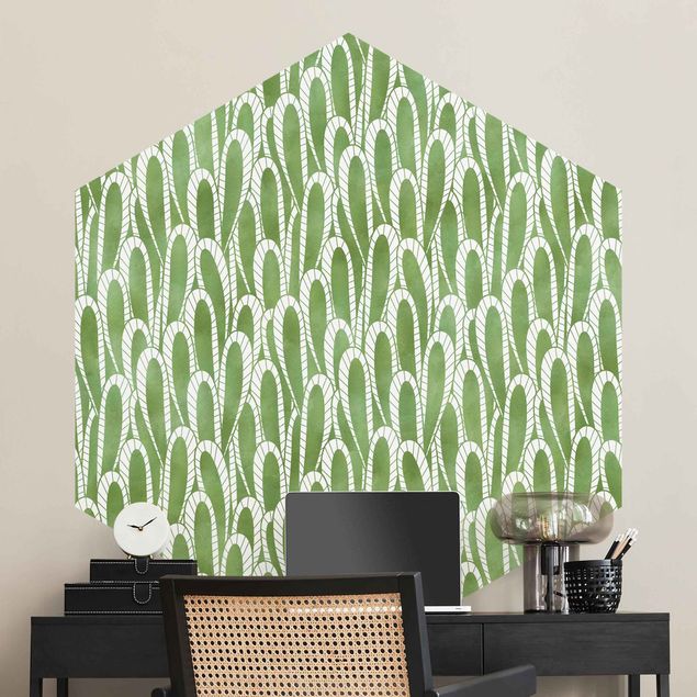 Papel de parede padrões Natural Pattern Succulents In Green