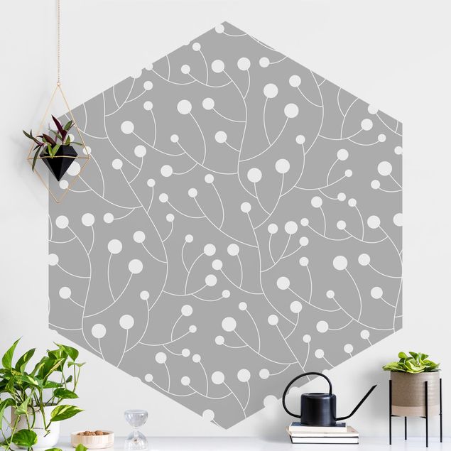decoraçoes cozinha Natural Pattern Growth With Dots On Gray
