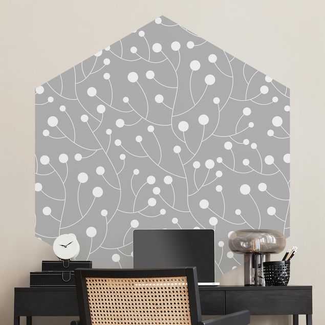 Papel de parede pontos Natural Pattern Growth With Dots On Gray