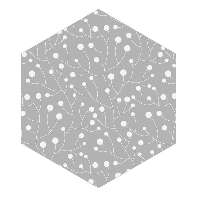 Papel de parede verde Natural Pattern Growth With Dots On Gray
