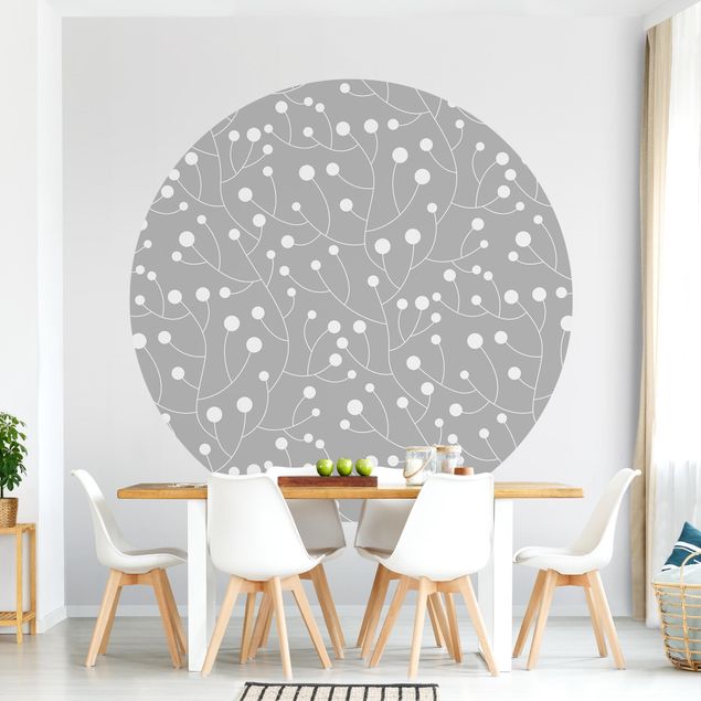 Papel de parede pontos Natural Pattern Growth With Dots On Grey