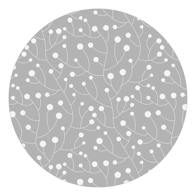 papel de parede moderno para sala Natural Pattern Growth With Dots On Grey