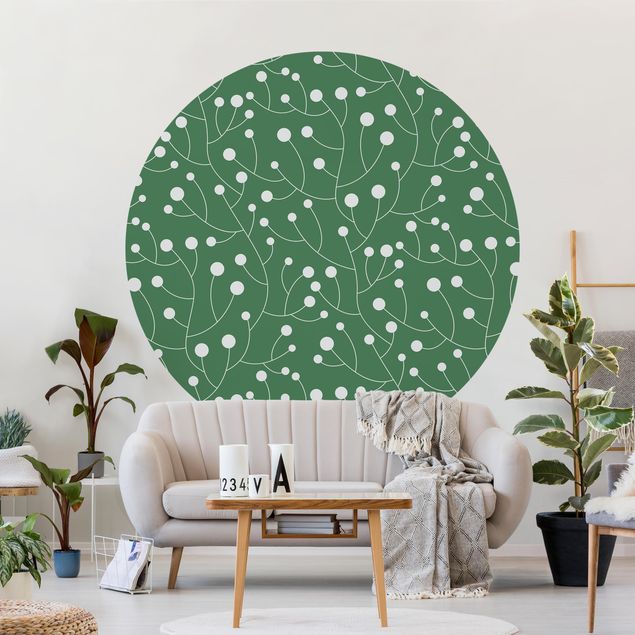 decoraçao para parede de cozinha Natural Pattern Growth With Dots On Green