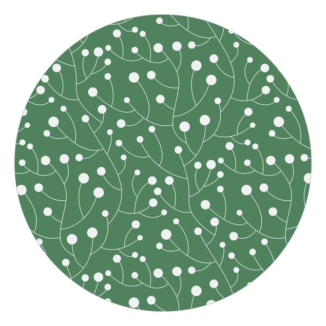 papel de parede para quarto de casal moderno Natural Pattern Growth With Dots On Green