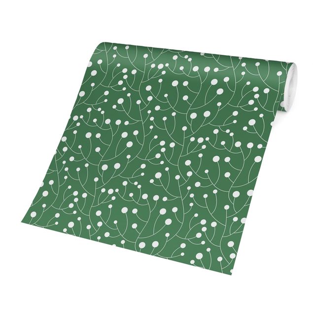 Papel de parede com verde Natural Pattern Growth With Dots On Green