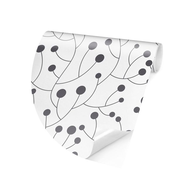 Papel de parede padrões Natural Pattern Growth With Dots Grey