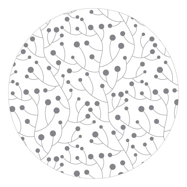 papel de parede moderno para sala Natural Pattern Growth With Dots Grey