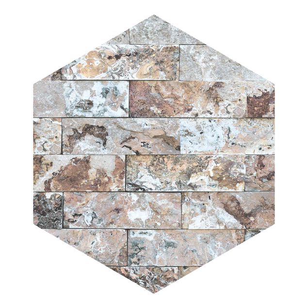 Papel de parede bege Natural Marble Stone Wall
