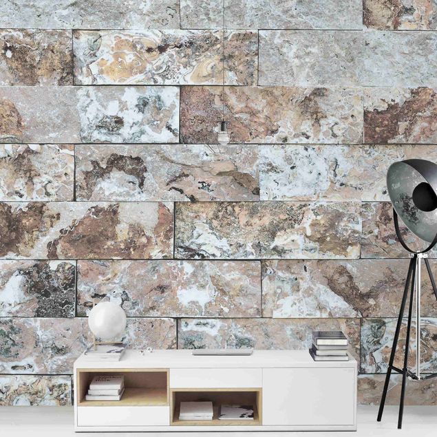 papel de paredes 3d Natural Marble Stone Wall